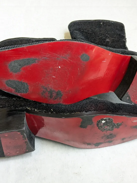 Christian Louboutin Side Zip Boots Black Sequins Men 12 45 - Picture 8 of 13